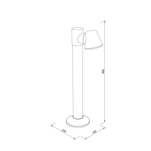 Shasta 1xGU10 Outdoor Pole Light Black D:150x230x600mm (80400714)