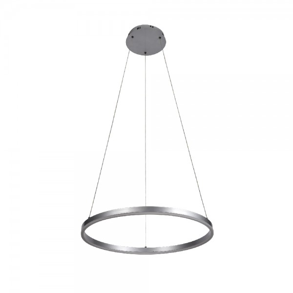 Κρεμαστό φωτιστικό LED 36W 3CCT (by switch on base) D:80cm (6095-AB-Silver)