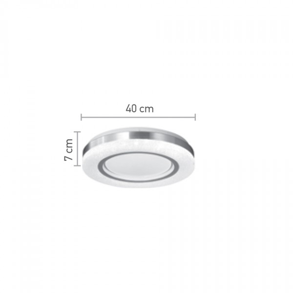 Πλαφονιέρα οροφής LED 54W 3CCT (by tuya) από λευκό και ασημί ακρυλικό D:40cm (42016-B)