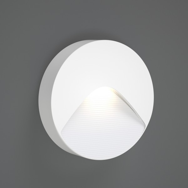 Horseshoe LED 2W 3CCT Outdoor Wall Lamp White D:12.8cmx3cm (80201920)