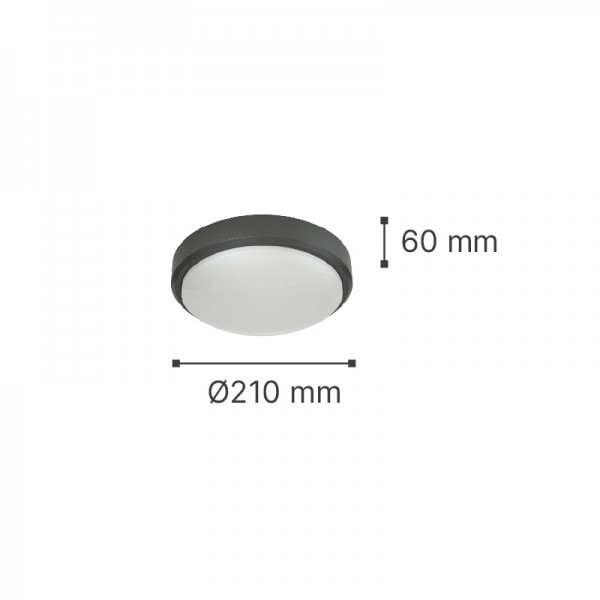 Echo LED 15W 3CCT Outdoor Ceiling Light Grey D:21cmx6cm (80300230)