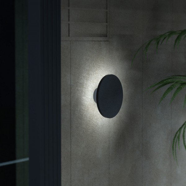 Geneva LED 8W 3000K Outdoor Wall Lamp Black D:15cmx5.5cm (80201141)