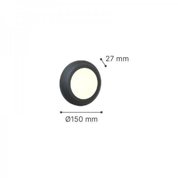Jocassee LED 3.5W 3CCT Outdoor Wall Lamp Grey D:15cmx2.7cm (80201430)