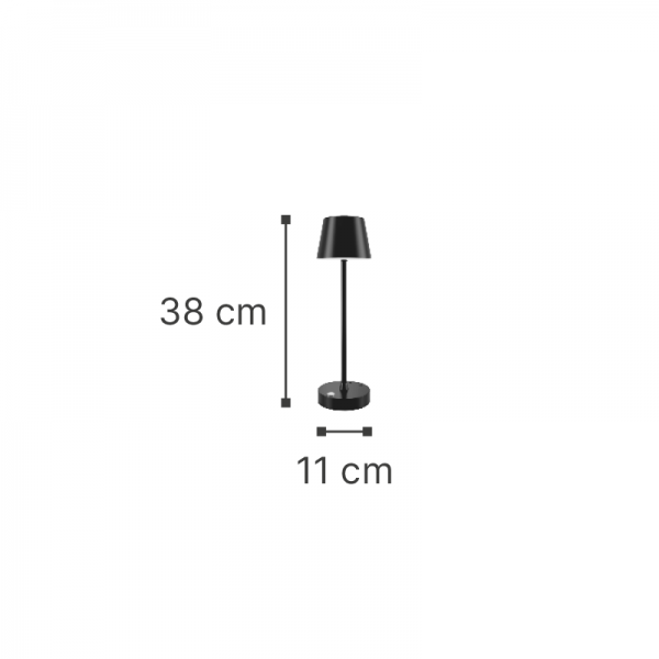 Tahoe Rechargeable LED 2W 3CCT Touch Table Lamp Black D38cmx11cm (80100210)