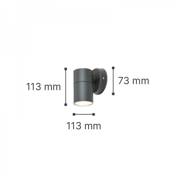 Eklutna 1xGU10 Outdoor Wall Lamp Anthracite D:11.3cmx11.3cm (80200544)