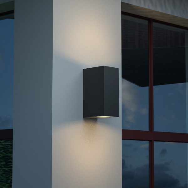 Havasu 2xGU10 Outdoor Up-Down Wall Lamp Grey D:14.7cmx9cm (80200334)