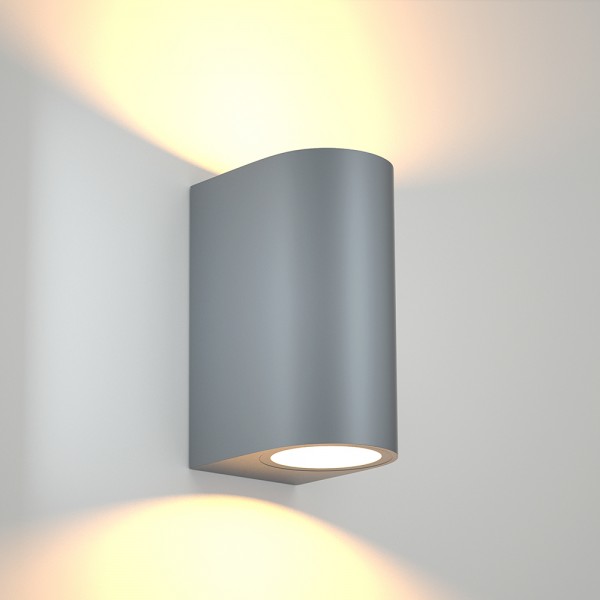 Michigan 2xGU10 Outdoor Up-Down Wall Lamp Grey D14.7cmx9cm (80200134)