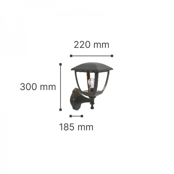 Avalanche 1xE27 Outdoor Wall Lamp Black D:22cmx30cm (80201214)