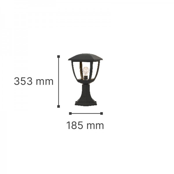 Avalanche 1xE27 Outdoor Stand Light Black D:35.3cmx18.5cm (80400214)