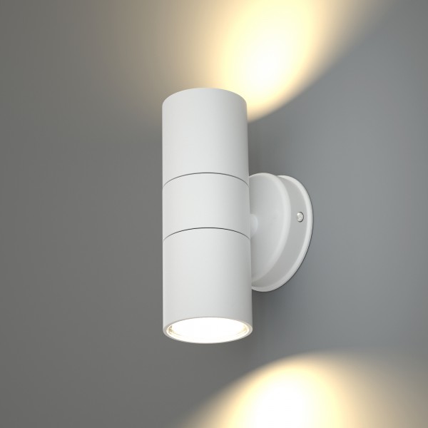 Ouachita 2xGU10 Outdoor Up-Down Wall Lamp White D:15.2cmx11.3cm (80200624)