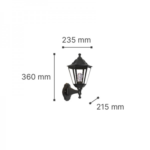 Redfish 1xE27 Outdoor Wall Lamp Black D:36cmx23.5cm (80202614)