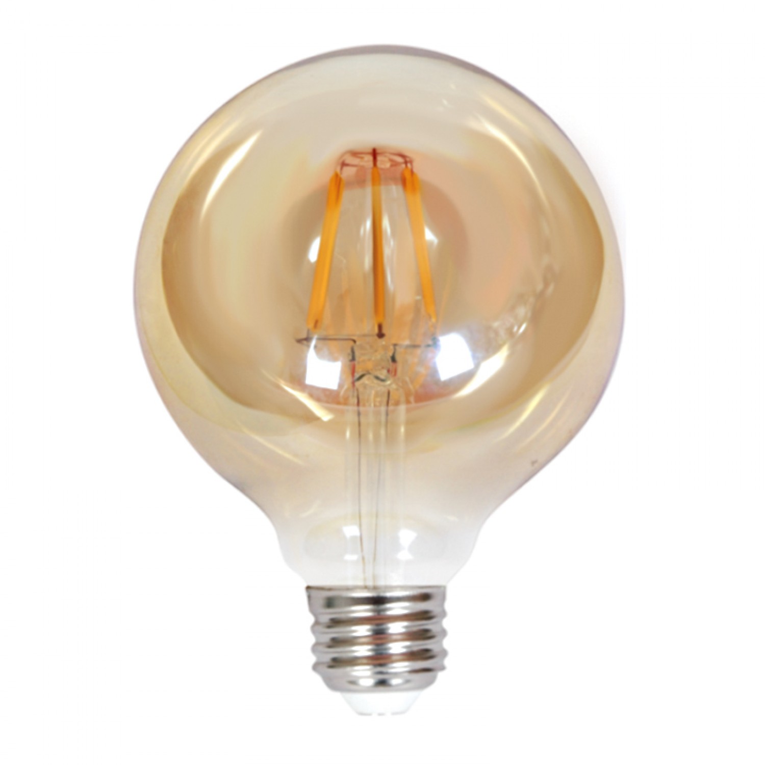 E27 LED Filament G95 8watt Dimmable με μελί κάλυμμα (7.27.08.25.1)  Λαμπτήρες LED