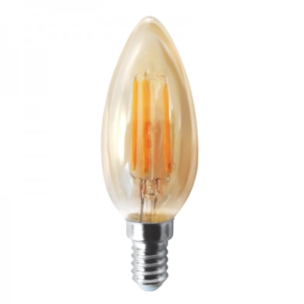 Ε14 LED Filament C35 5watt Dimmable με μελί κάλυμμα (7.14.05.20.1 ) LED Filament