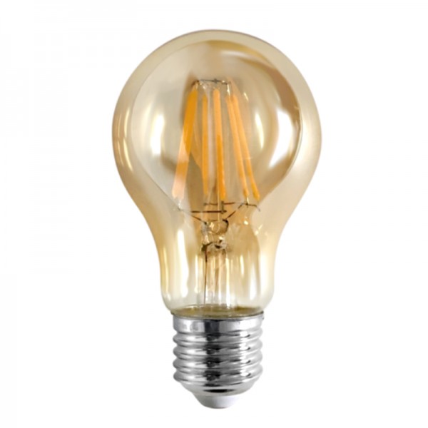 E27 LED Filament A60 8watt Dimmable με μελί κάλυμμα (7.27.08.23.1)  Λαμπτήρες LED