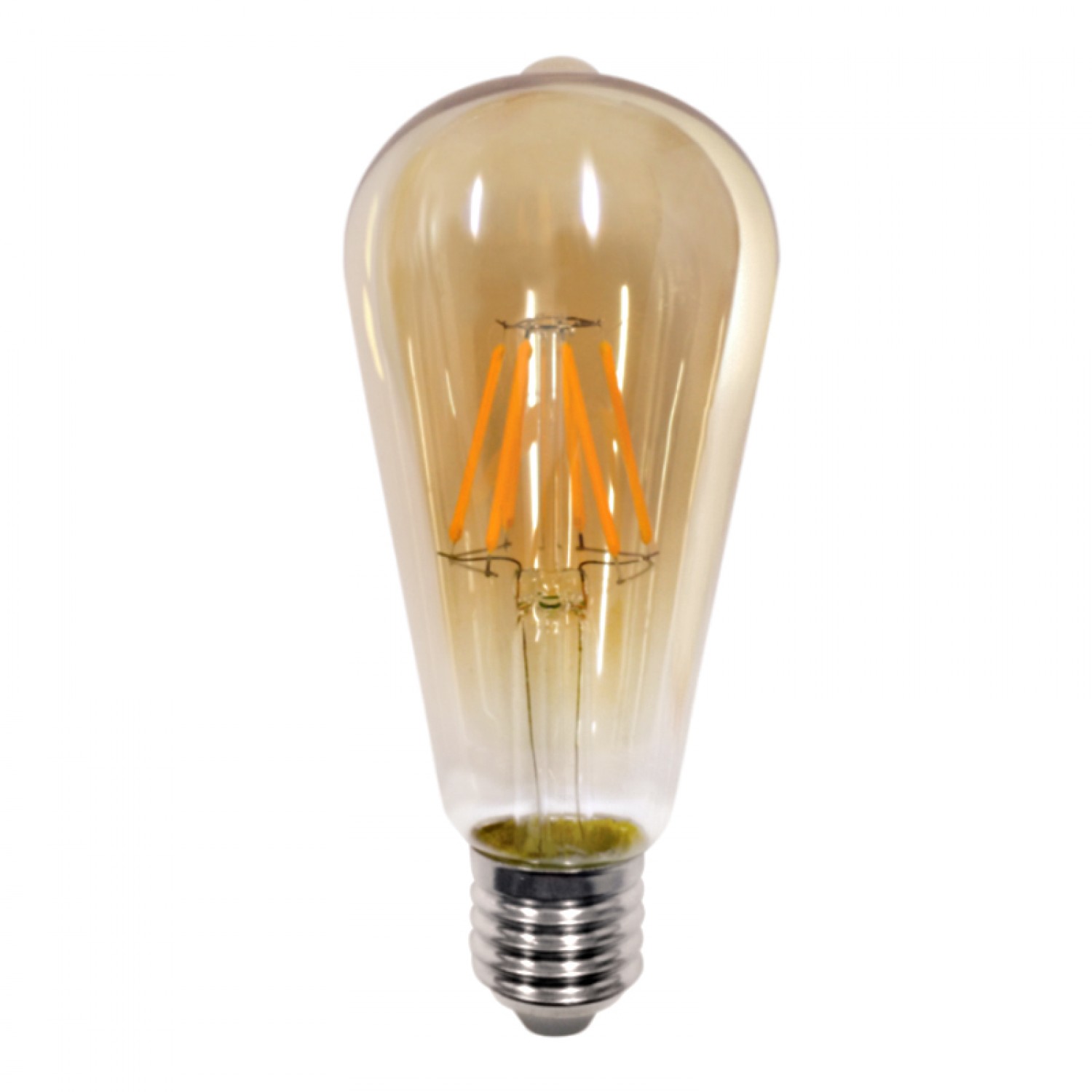 E27 LED Filament ST64 8watt Dimmable με μελί κάλυμμα (7.27.08.24.1)  Λαμπτήρες LED