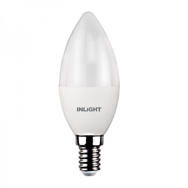 E14 LED C37 6watt Dimmable 3000Κ Θερμό Λευκό (7.14.06.13.1DIM)