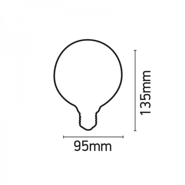 E27 LED Filament G95 8watt Dimmable με μελί κάλυμμα (7.27.08.25.1)  Λαμπτήρες LED