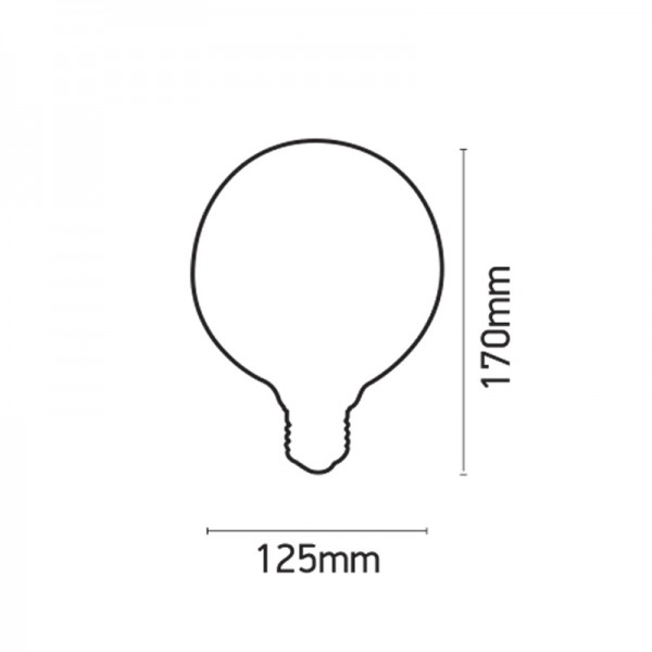 Ε27 LED Filament G125 10watt με μελί κάλυμμα (7.27.10.28.1)  Λαμπτήρες LED