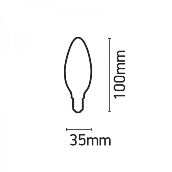 Ε14 LED Filament C35 5watt Dimmable με μελί κάλυμμα (7.14.05.20.1 ) LED Filament