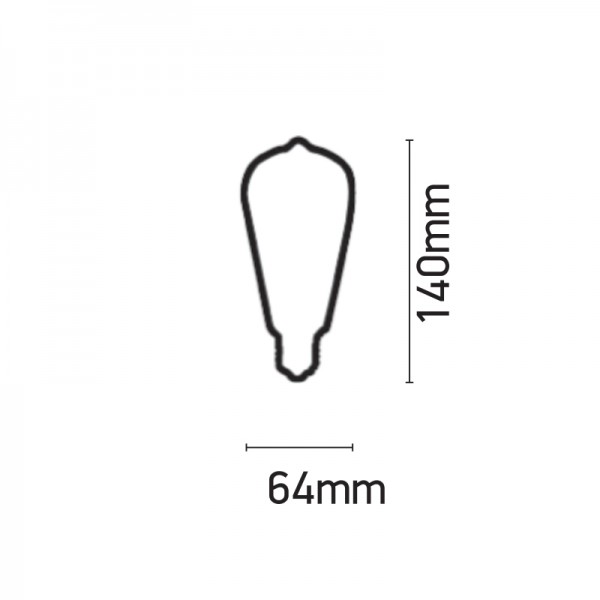 E27 LED Filament ST64 8watt Dimmable με μελί κάλυμμα (7.27.08.24.1)  Λαμπτήρες LED