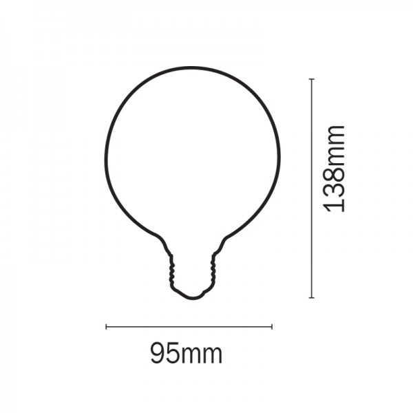 Ε27 LED Filament G95 8watt με γαλακτερό κάλυμμα (7.27.08.36.1)  Λαμπτήρες LED