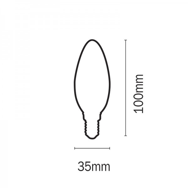 E14 LED Filament C35 6watt (7.14.06.17.1)  Λαμπτήρες LED