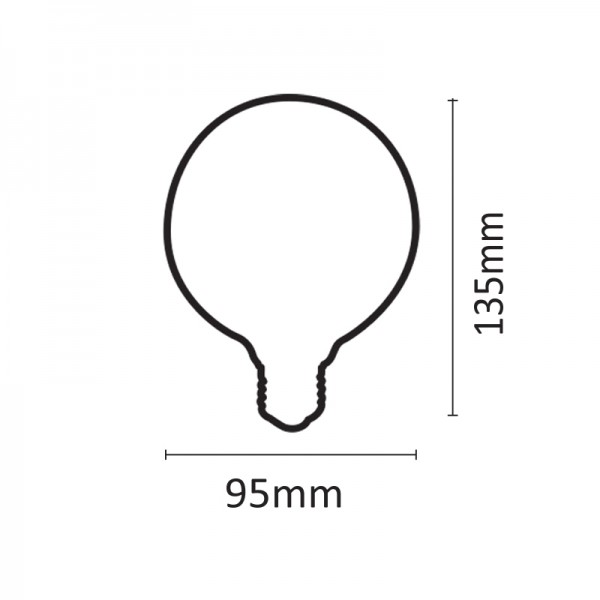 E27 LED Filament G95 6watt Dimmable (7.27.06.16.1)