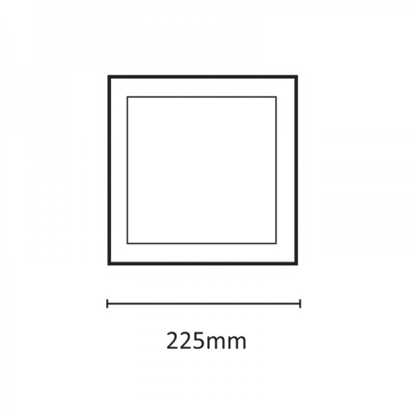 LED Slim Panel 20watt Τετράγωνο 3000Κ Θερμό Λευκό D:22,5cm (2.20.01.1)